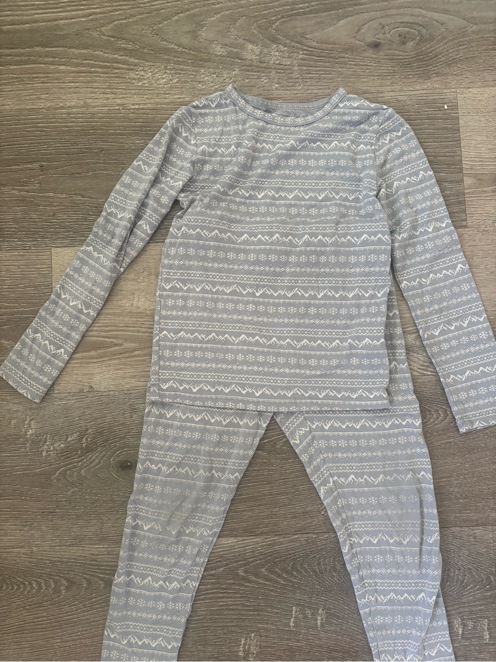 32 Degrees Grey and White Fair Isle Kids Pajama Set